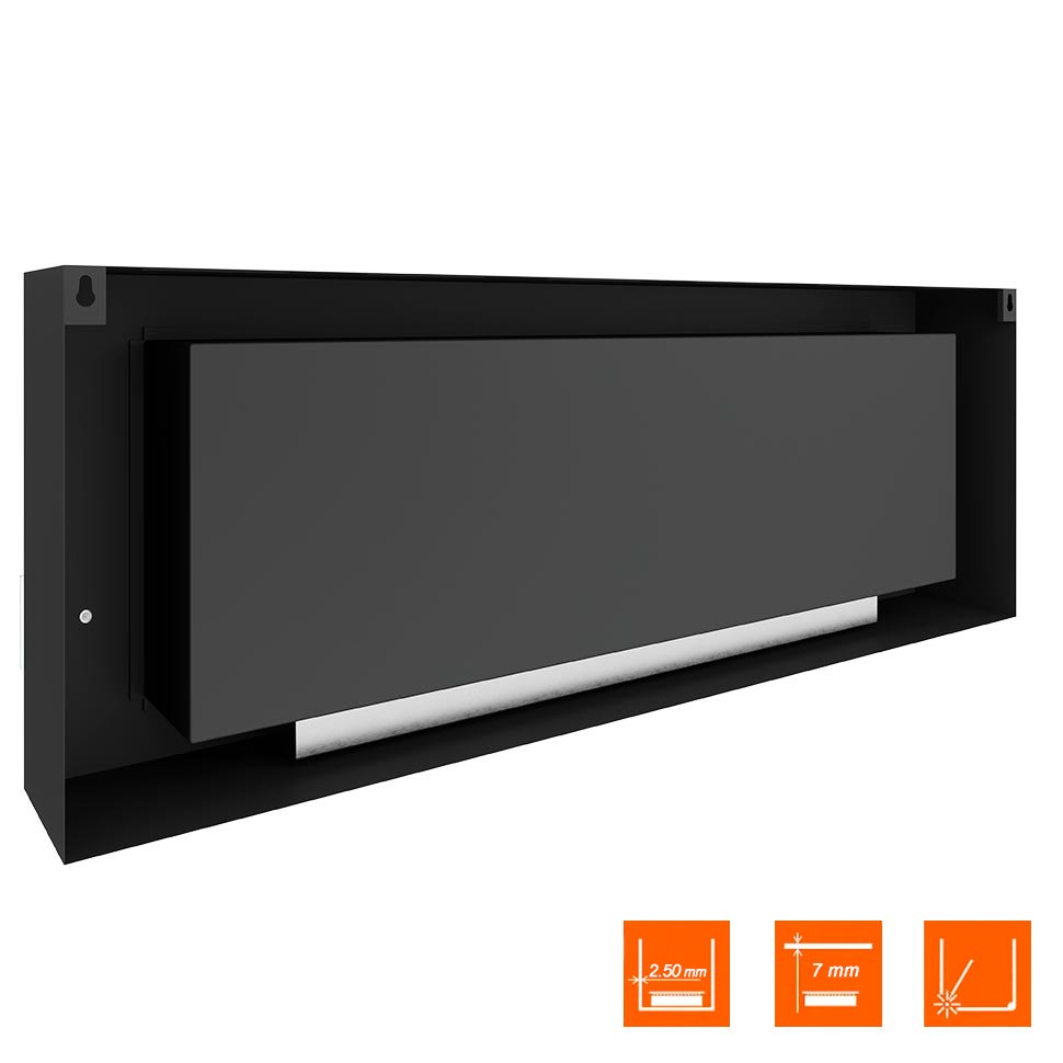 Биокамин SteelHeat WALL  LONG 1500 черный, стекло по цене 62 160 руб.