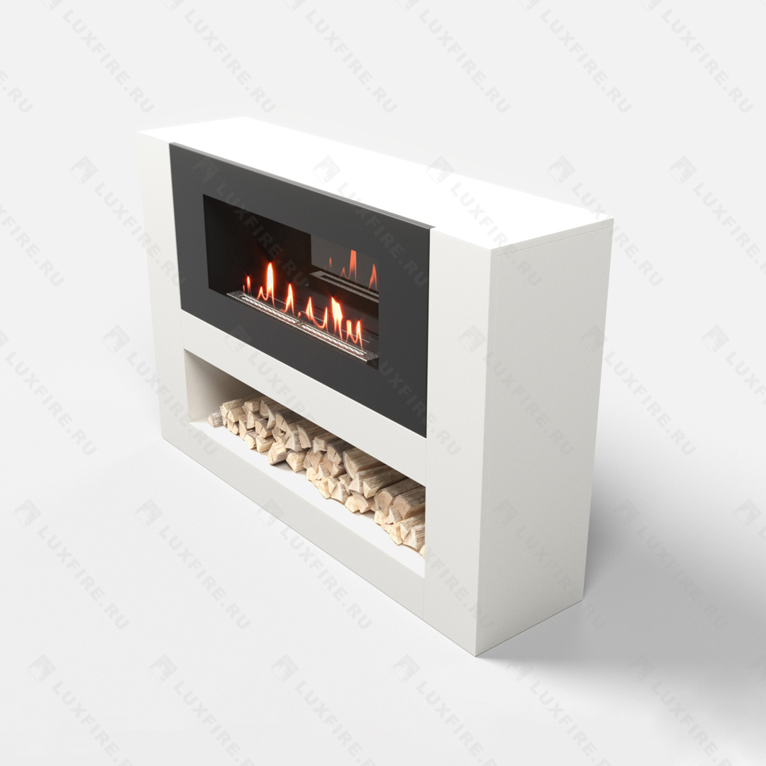 Тумба LUXFIRE с биокамином "Лукоморье" 1200 (белая) по цене 81 438 руб.