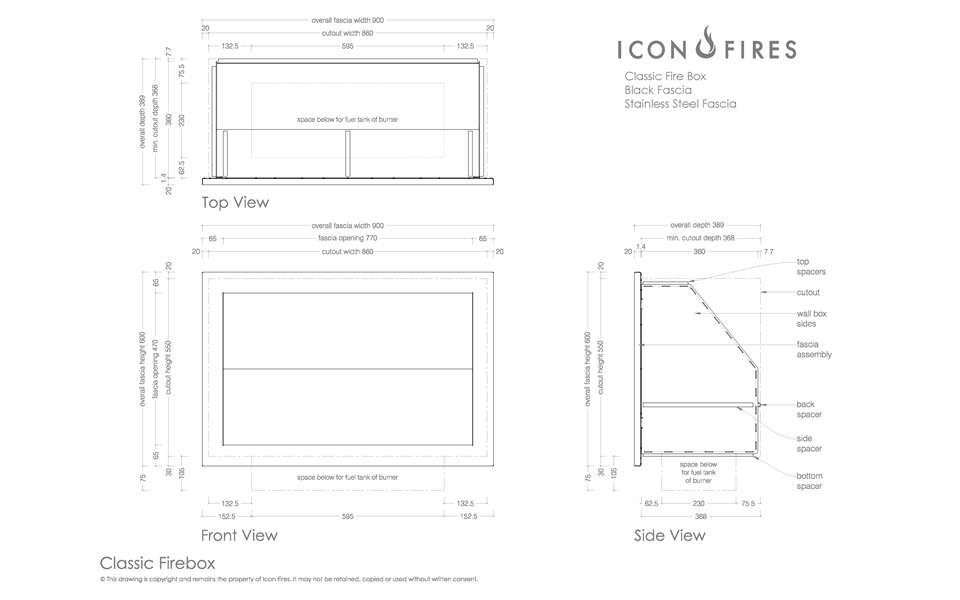 Встраиваемый биокамин CLASSIC FIREBOX Black по цене 304 400 руб.