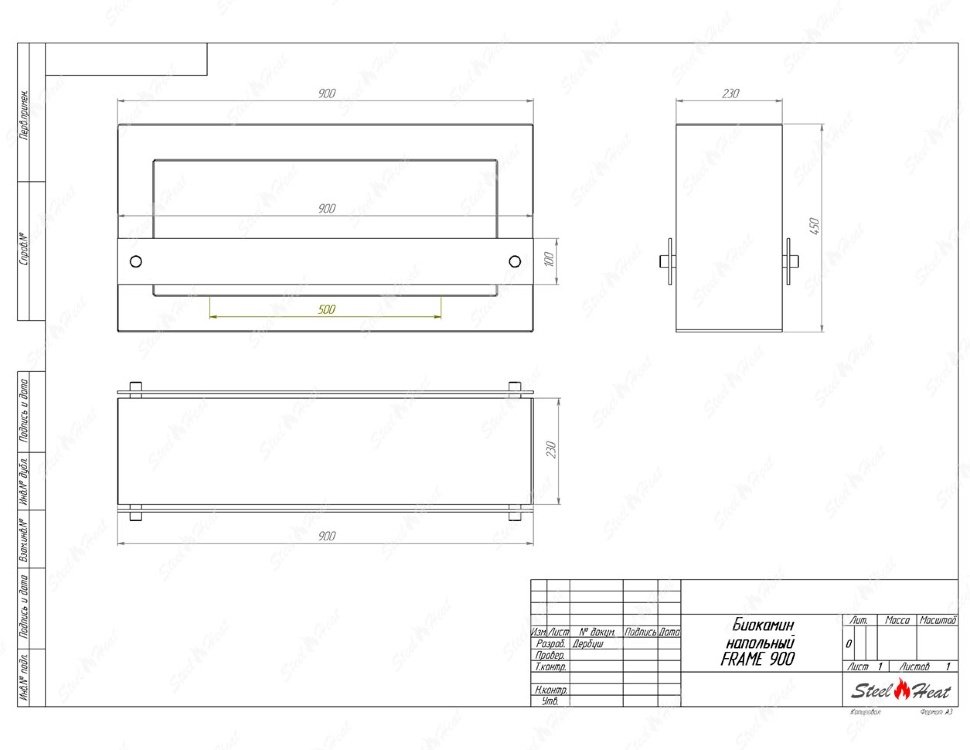 Биокамин SteelHeat WALL FRAME ONE 900 белый, стекло, стемалит по цене 56 910 руб.