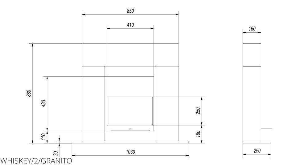 Биокамин WHISKEY 2, TUV гранит по цене 44 800 руб.