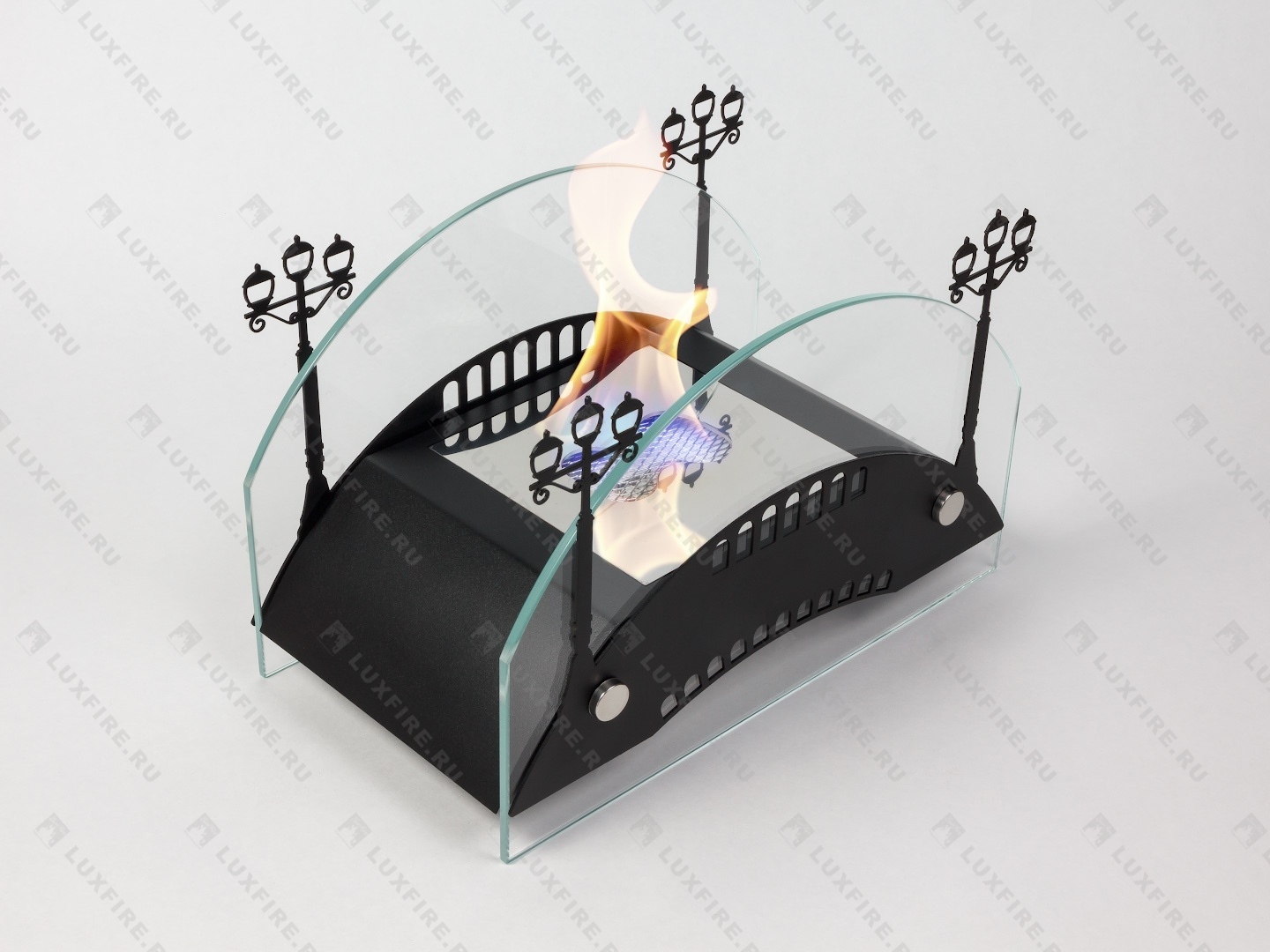 Настольный биокамин Lux Fire "Пушкинский мост" М (черный) по цене 19 602 руб.