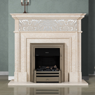 Биокамин Bioteplo Лондон Флауэр из мрамора с узором