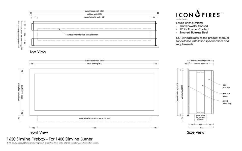 Встраиваемый дизайнерский биокамин Slimline Firebox 1650FB по цене 382 700 руб.