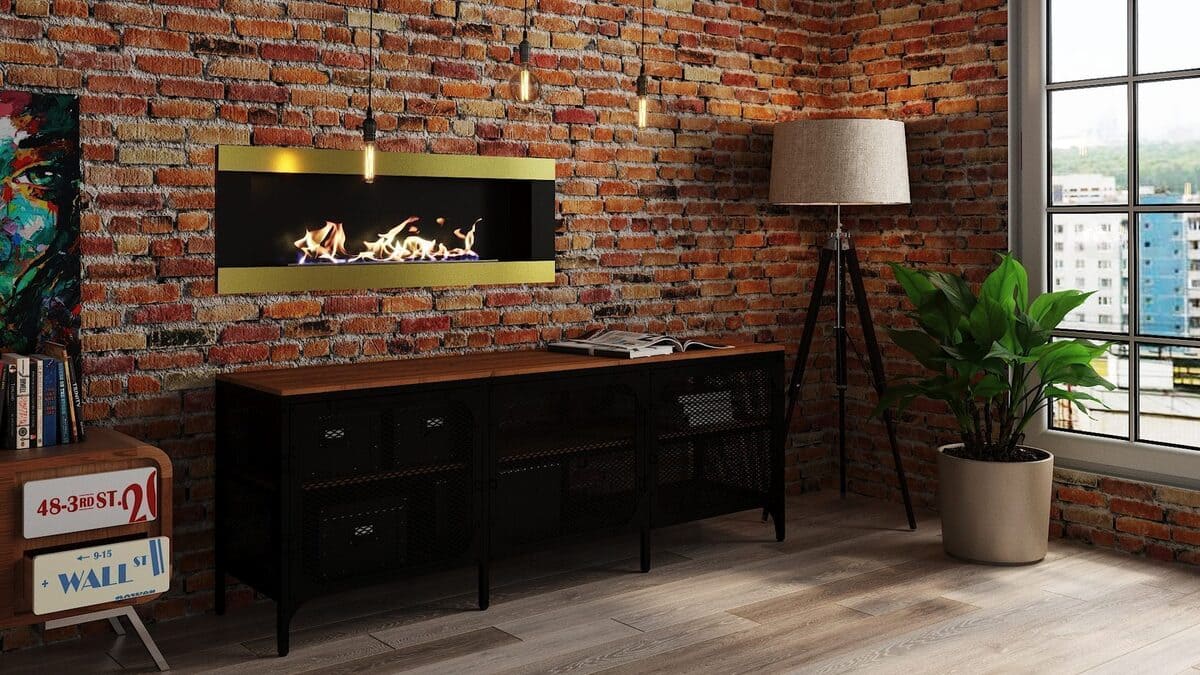 Биокамин "Русский огонь" Голд 1100N настенный с декоративным стеклом (стемалитом) по цене 46 650 руб.