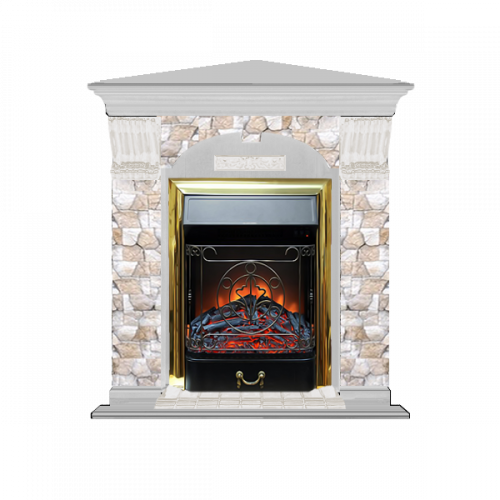 Арочный Арбат угловой (беленый дуб)+Majestic Brass