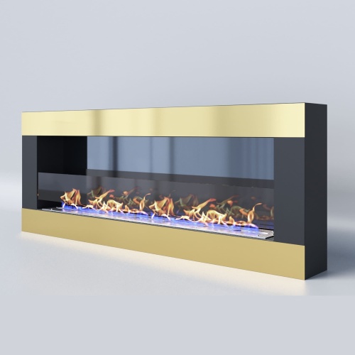 Биокамин "Русский огонь" Голд 1300N настенный с защитным и декоративным стеклом