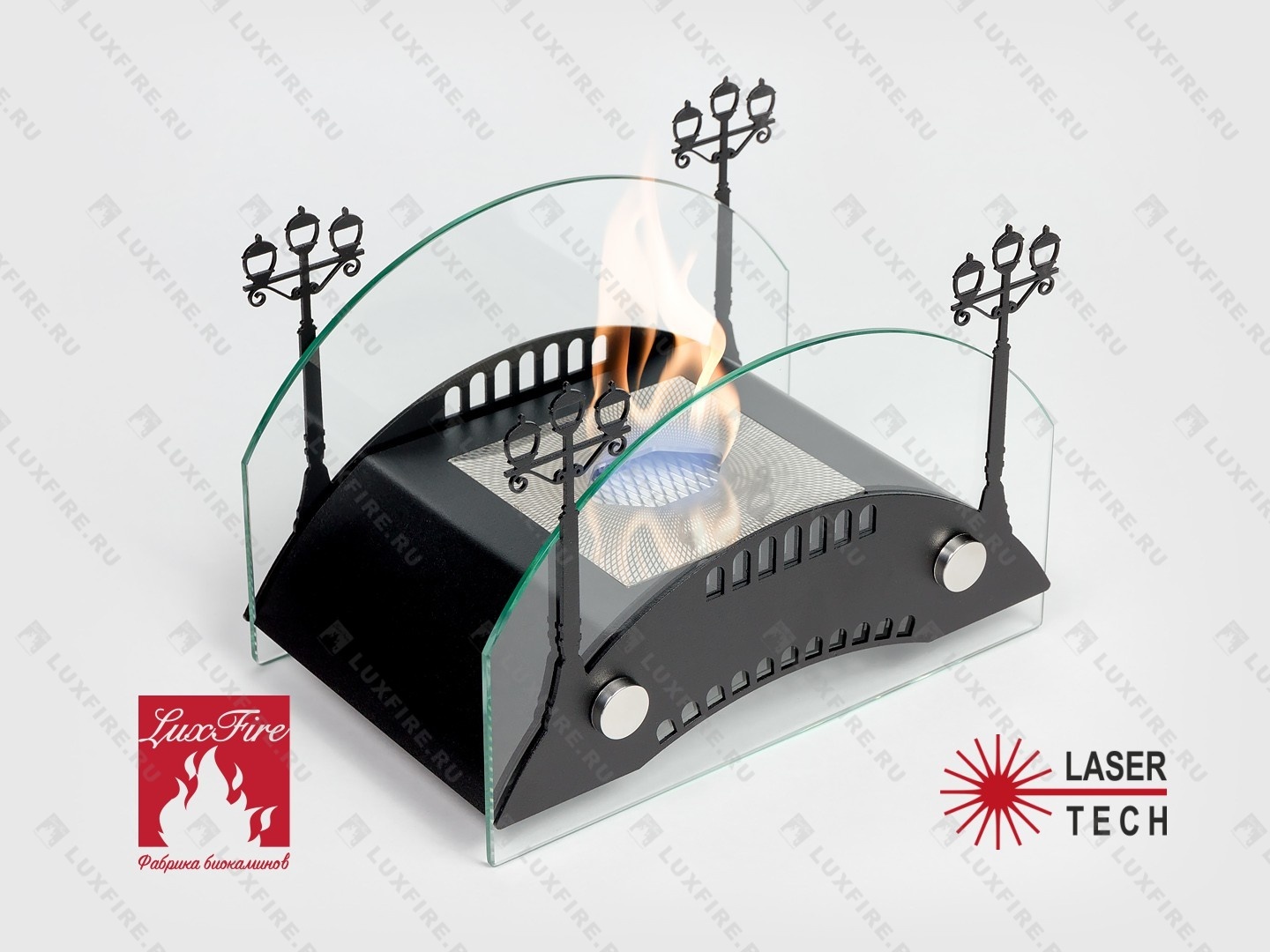 Настольный биокамин Lux Fire "Пушкинский мост" S (черный)