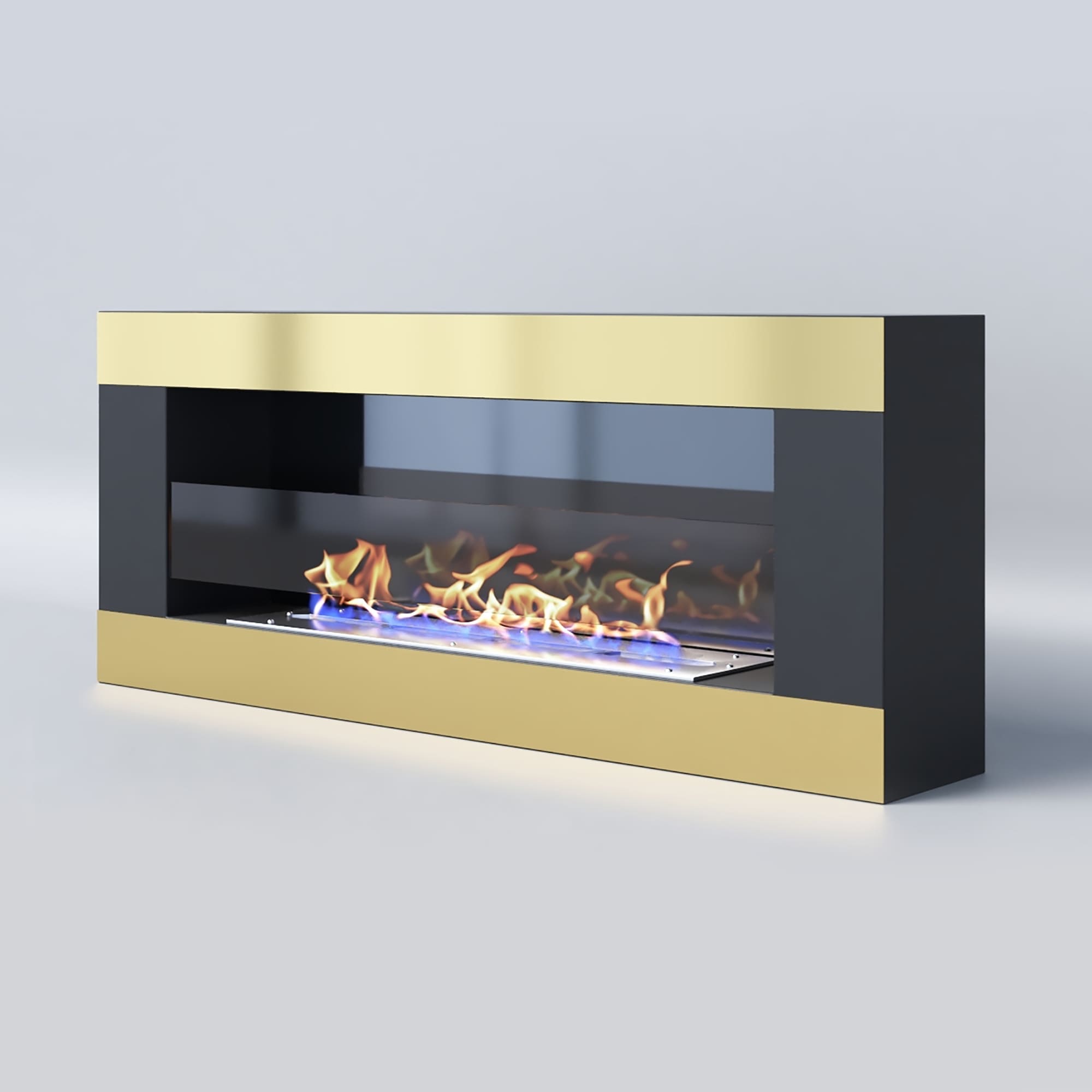 Биокамин "Русский огонь" Голд 1100N настенный с декоративным стеклом (стемалитом) по цене 46 650 руб.