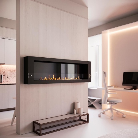 Биокамин SteelHeat WALL GRAND 1800 черный, стекло по цене 78 120 руб.