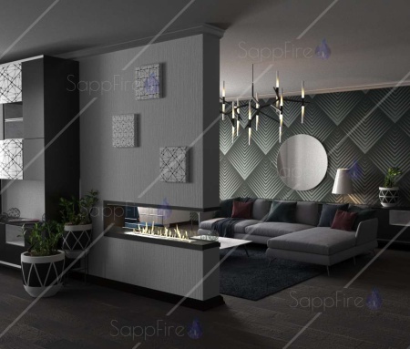 Встраиваемый торцевой сквозной очаг 1000 SappFire по цене 48 800 руб.