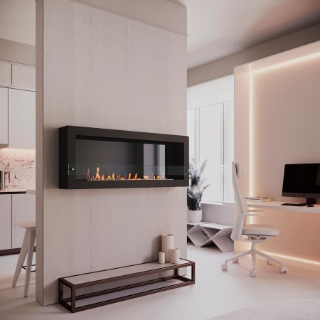 Биокамин SteelHeat WALL ONE 1400 черный, стемалит по цене 70 980 руб.